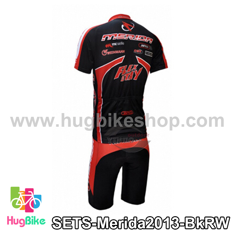 ชุดจักรยานแขนสั้นทีม Merida 13 (09) สีดำแดงขาว