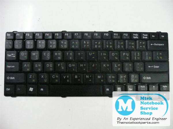 MT01099 คีย์บอร์ดโน๊ตบุ๊ค Toshiba L10 L15 L20 L25 L30 L35 - AEEW301U107-US Notebook Keyboard (สีดำ มือสอง แป้นพิมพ์ English-Thai(สติ๊กเกอร์)) 2