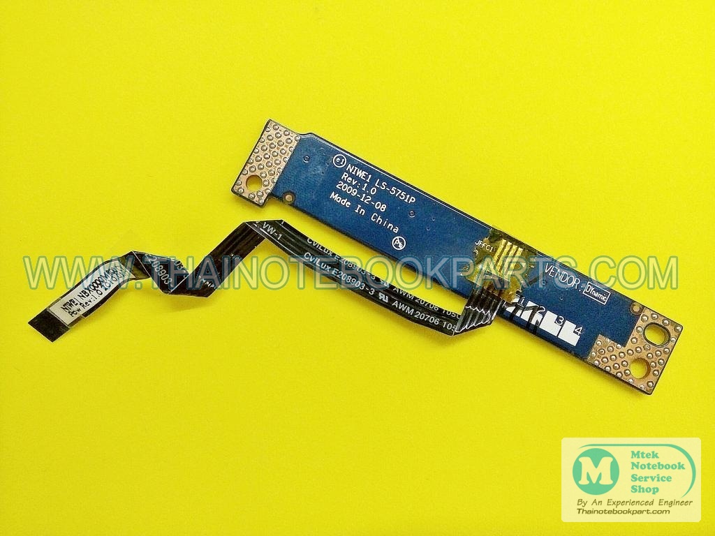 MT01715 แผงวงจร control switch board Lenovo G460 - LS-5751P Switch Board (มือสอง) 2