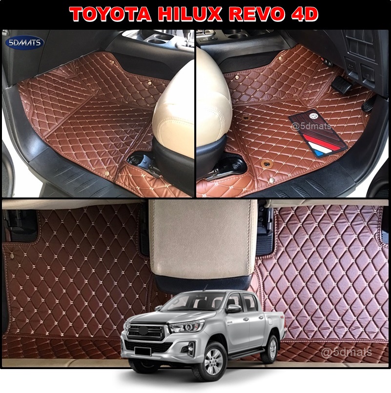 พรมปูพื้นรถยนต์6D TOYOTA REVO 4ประตู พรม6D QX หนังหนานุ่ม เต็มคัน (3ชิ้น)