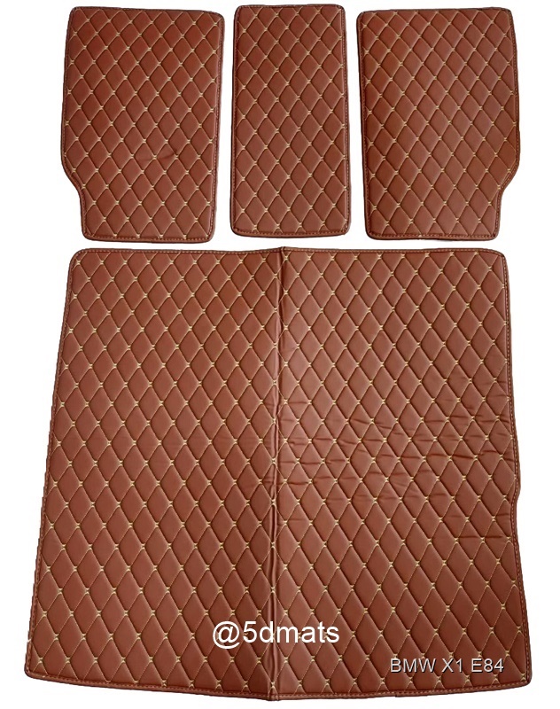 พรมปูพื้นรถยนต์6D BMW X1 E84 (2009-15) พรม6D QJ VIP หนาพิเศษ สีน้ำตาล เต็มคัน (7ชิ้น)