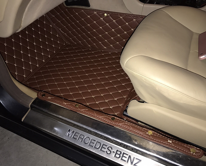 พรมปูพื้นรถยนต์ BENZ E230 W210 ปี1995-03 พรม6D สีน้ำตาลเข้ม เข้ารูป เต็มคัน 3ชิ้น