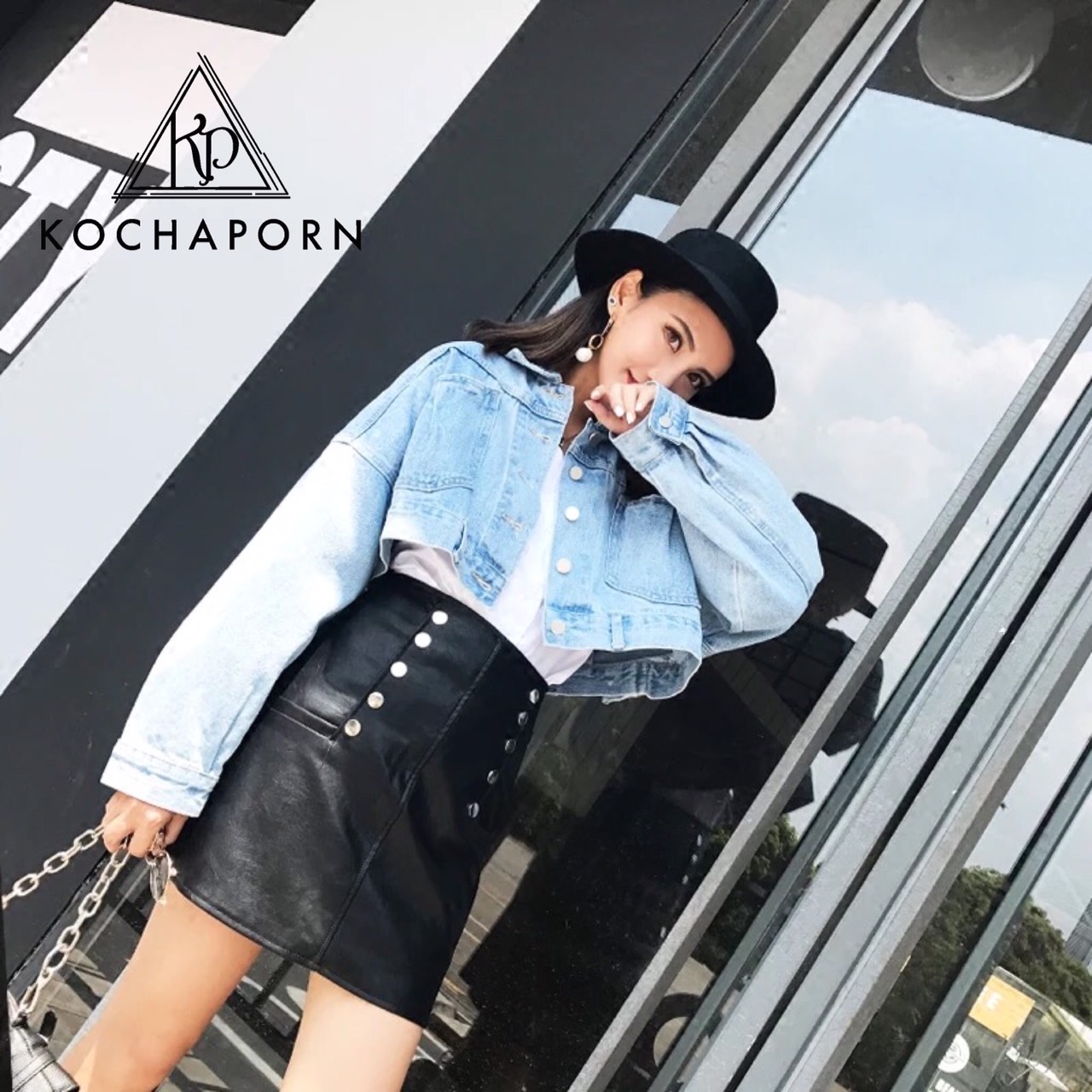 เสื้อยีนส์แขนยาวตัวสั้น