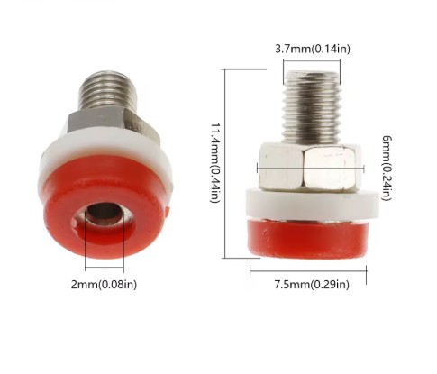 ชุดBanana Jack Socket สำหรับบอร์ด Kidbright 10 ชิ้น 5 สี แดง, เหลือง, เขียว, ดำ, น้ำเงิน 2 มม.