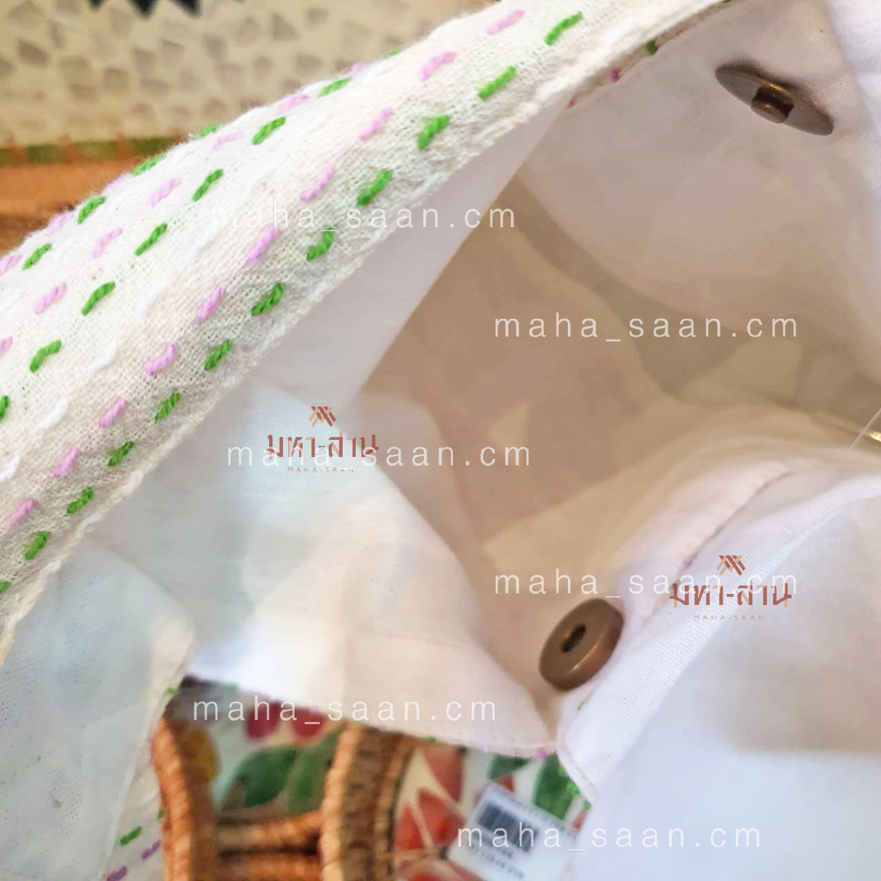 กระเป๋าผ้า สะพายไหล่ น่ารัก หูผูกโบว์🌷