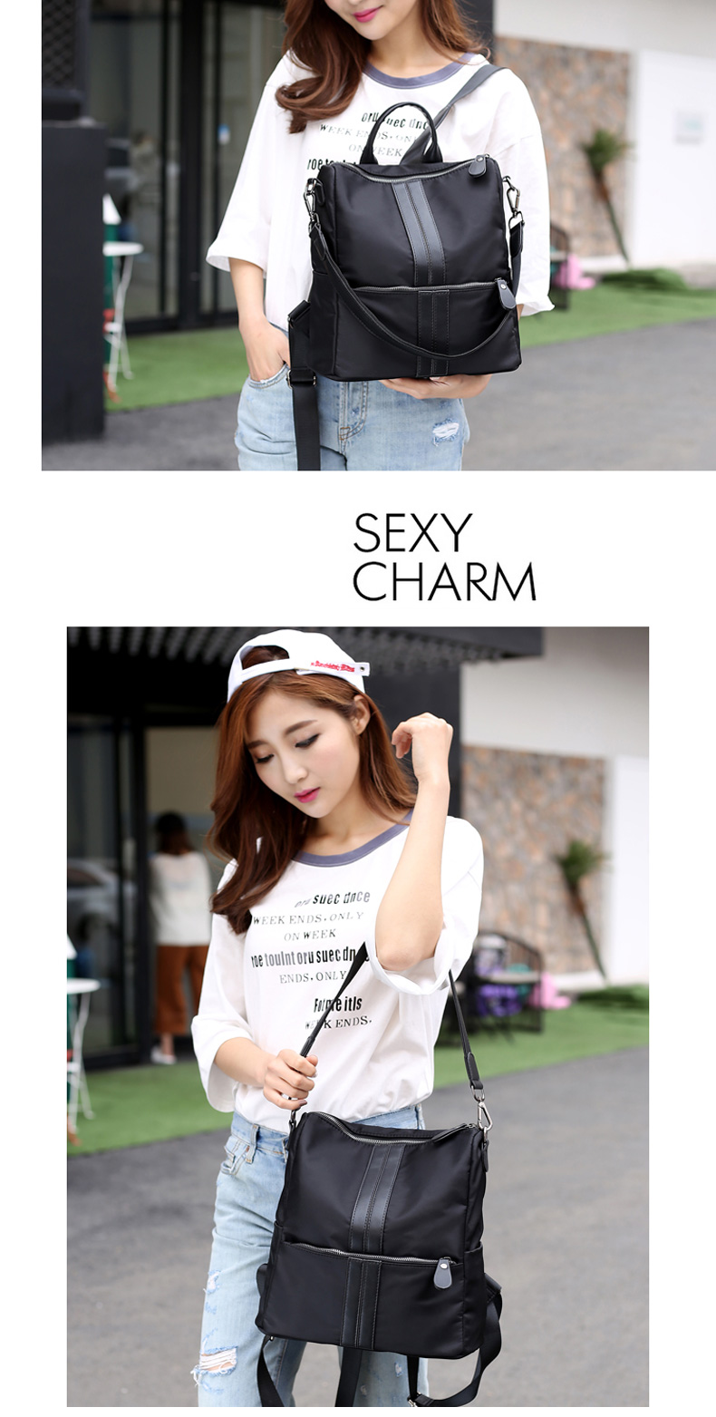เกาหลีหญิงใหม่ไนลอนผ้า Oxford กระเป๋าเดินทางกระเป๋าสะพายกระเป๋าเป้สะพายหลังอเนกประสงค์ (1273 สีเทากับสีเหลืองมัลติฟังก์ชั่)
