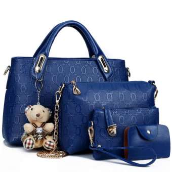 Bag DD เซ็ต4ใบ กระเป๋าแฟชั่น รุ่น2101 (สีน้ำเงิน)
