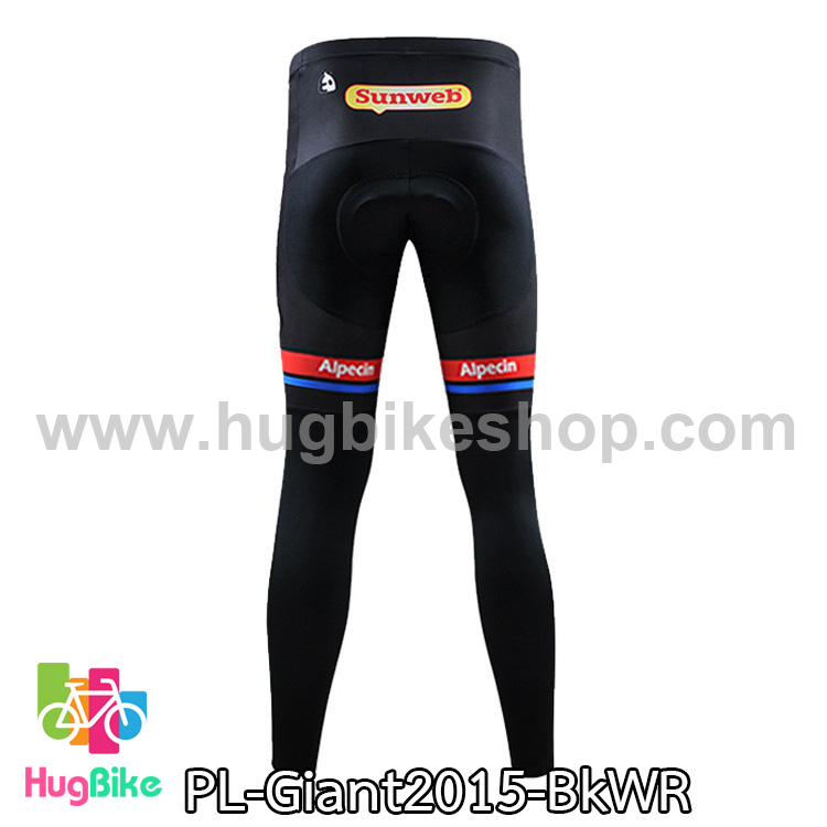 กางเกงจักรยานขายาวทีม Giant 15 สีดำขาวแดง (01)