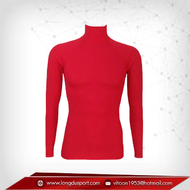 Body Fit / Base Layer เสื้อรัดรูป คอตั้ง แขนยาว สีแดง Red
