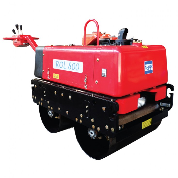 Hoppt รถบดถนนเดินตาม ล้อคู่ พร้อมระบบสั่นสะเทือน เครื่องยนต์ดีเซล Kubota