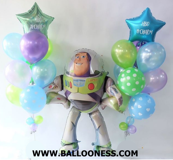 เซทลูกโป่งบัสไลท์เยียร์ + ช่อลูกโป่ง 10 2ช่อ / Set Buzz Lightyear Airwalker + 2bunch