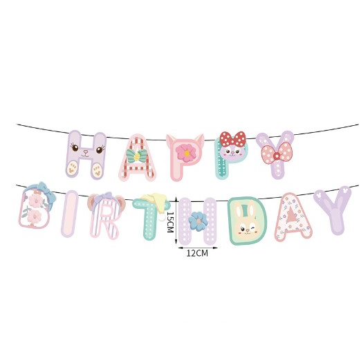 ป้าย Happy Birthday ลาย Stella lou