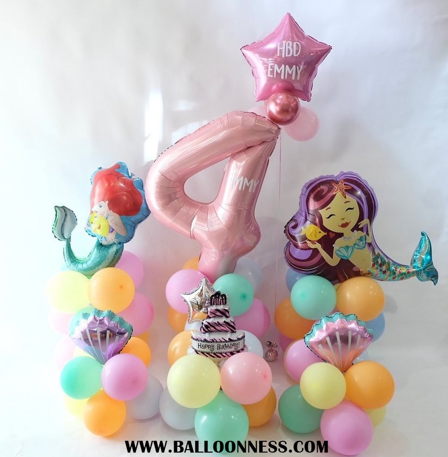 เซทตัวเลขฐานตั้ง+ฐานตั้งแอเรียล+ดาว18นิ้ว / Number stand Pastel tone + Ariel Stand + Star 18 "