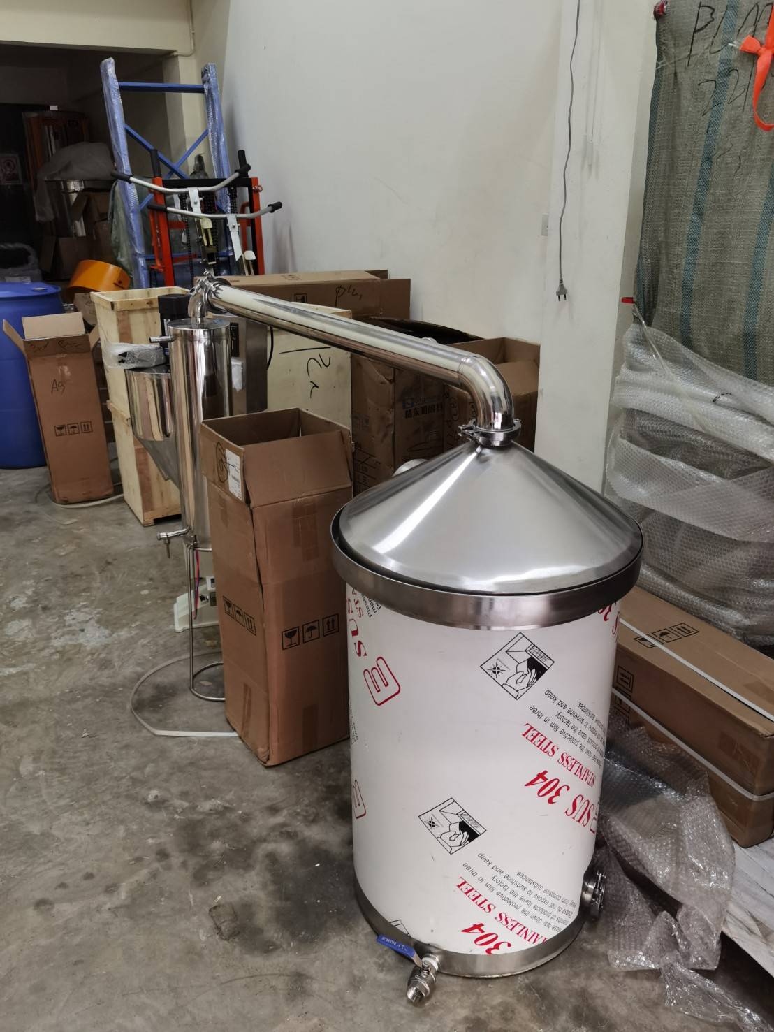 YANTAI-03 หม้อต้ม หม้อกลั่น กลั่นสมุนไพร กลั่นน้ำมันหอมระเหย ,เหล้า,ไวน์ 150L