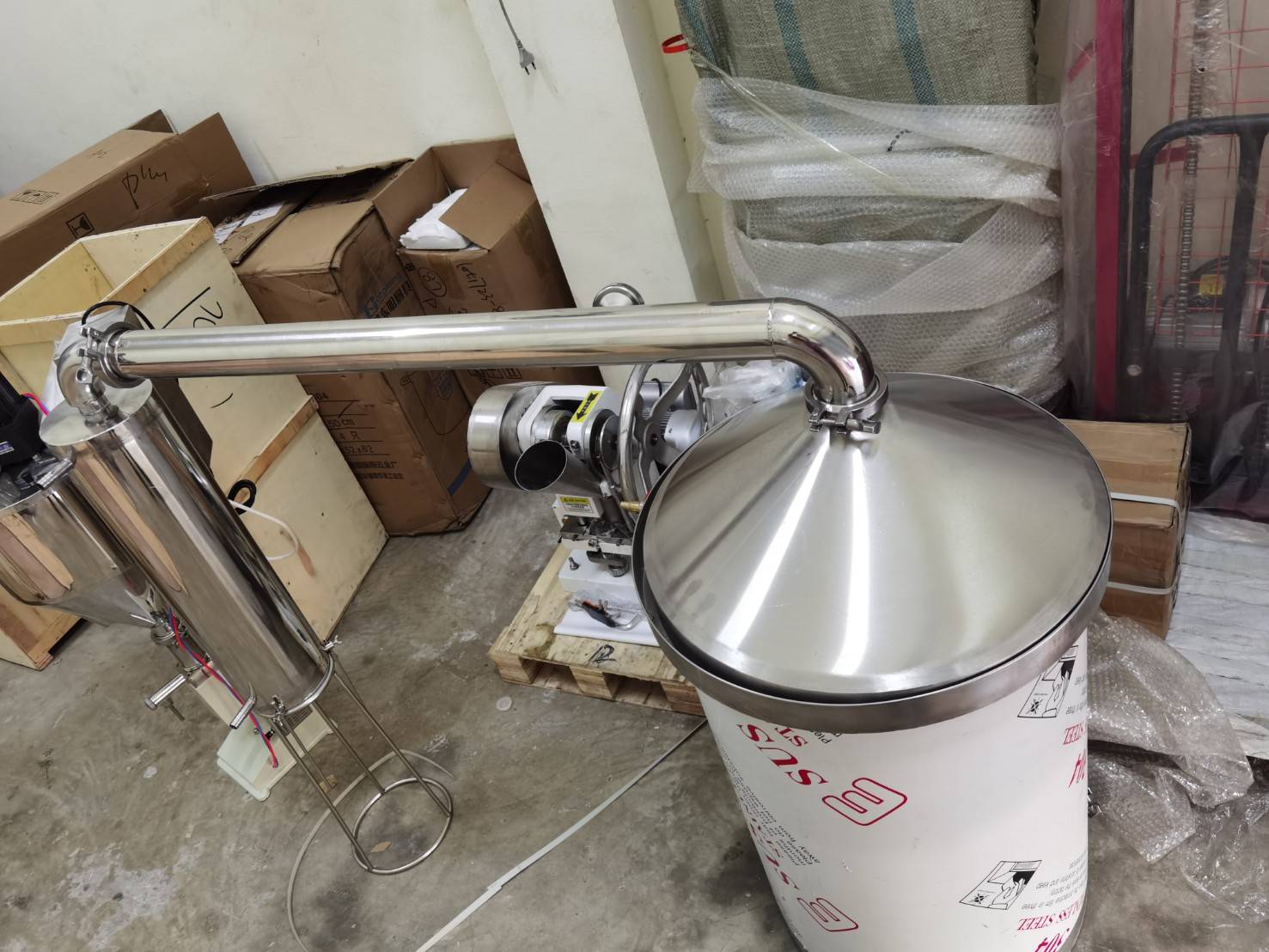 YANTAI-03 หม้อต้ม หม้อกลั่น กลั่นสมุนไพร กลั่นน้ำมันหอมระเหย ,เหล้า,ไวน์ 150L