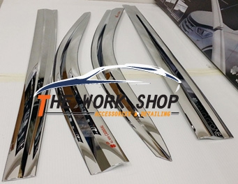 Chrome Door Visor For New Carnival (4 pcs) - กันสาดโครเมียม 4 ชิ้น