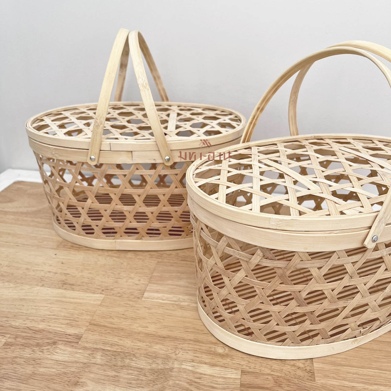 ตะกร้าลิซ่า Lisa ตะกร้าสาน ชะลอมสาน ตะกร้าปิคนิค กระเช้า 💞