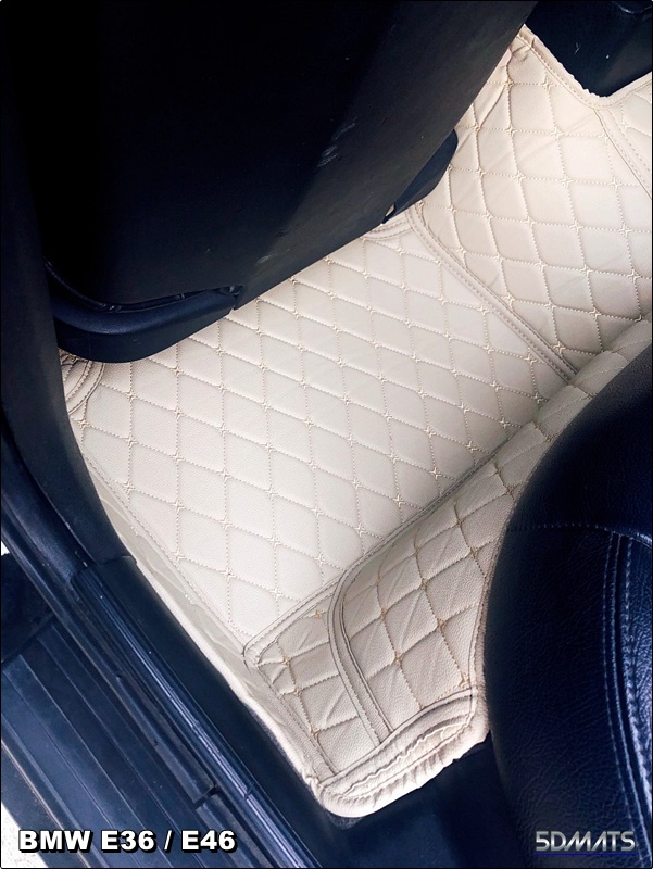 พรมปูพื้นรถยนต์6D BMW E36 , BMW E46 สีครีม เต็มคัน (3ชิ้น) st