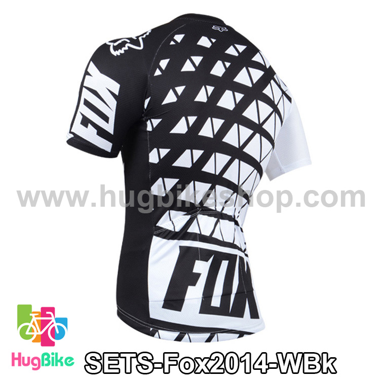 เสื้อจักรยานแขนสั้นทีม Fox 2014 สีขาวดำ