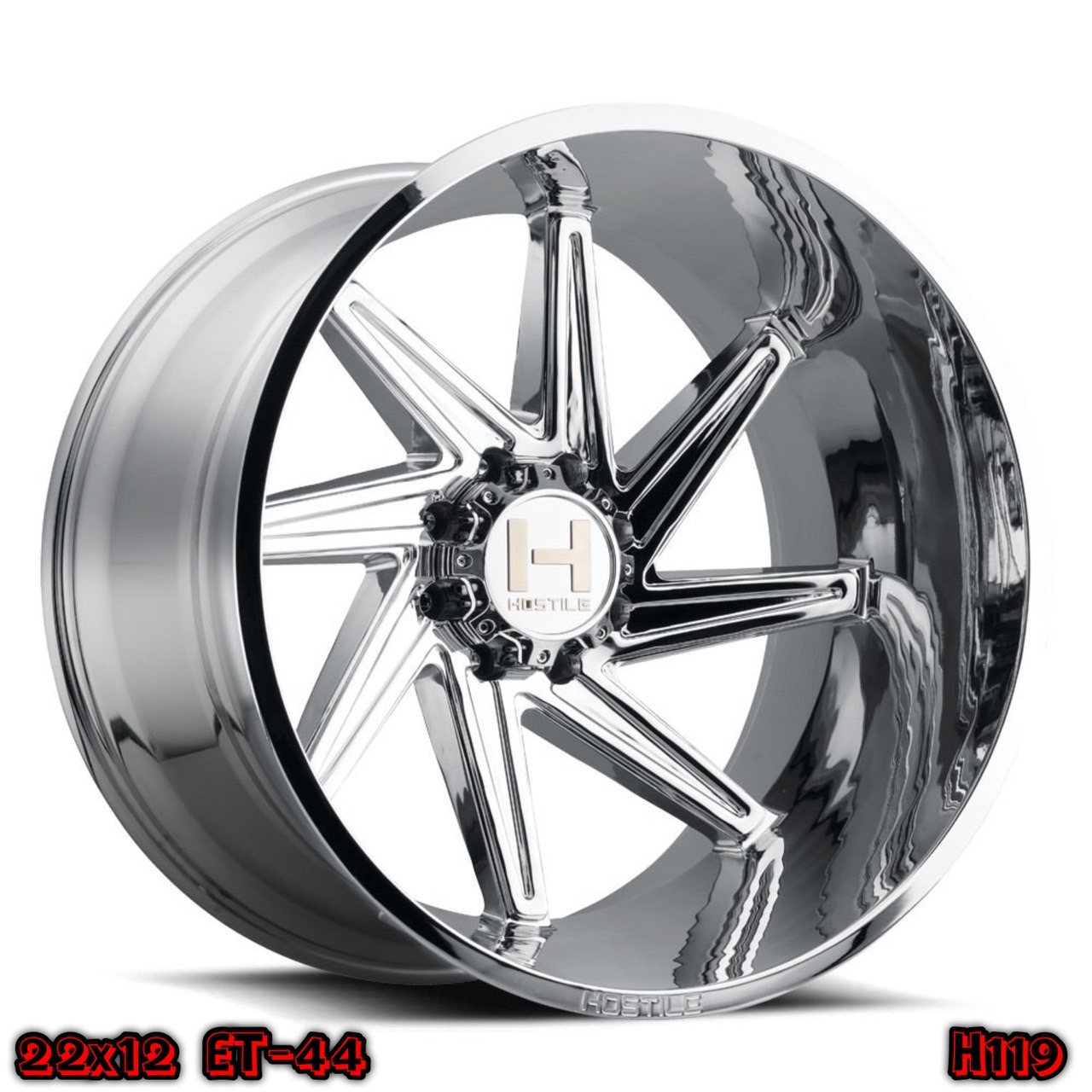 HOSTILE H119 ขอบ22 สีโครเมี่ยม นำเข้าโดย STEP9