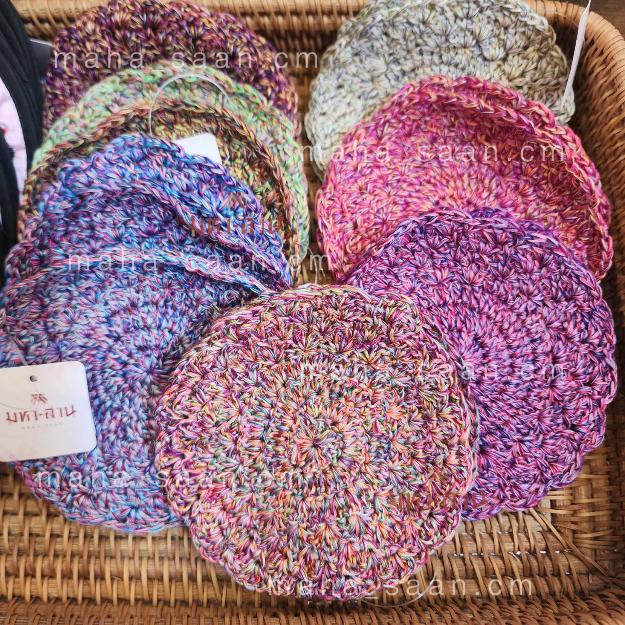 รองแก้วถัก ขอบหยัก แฮนด์เมด ของฝาก ของชำร่วย crochetcoaster 🥛