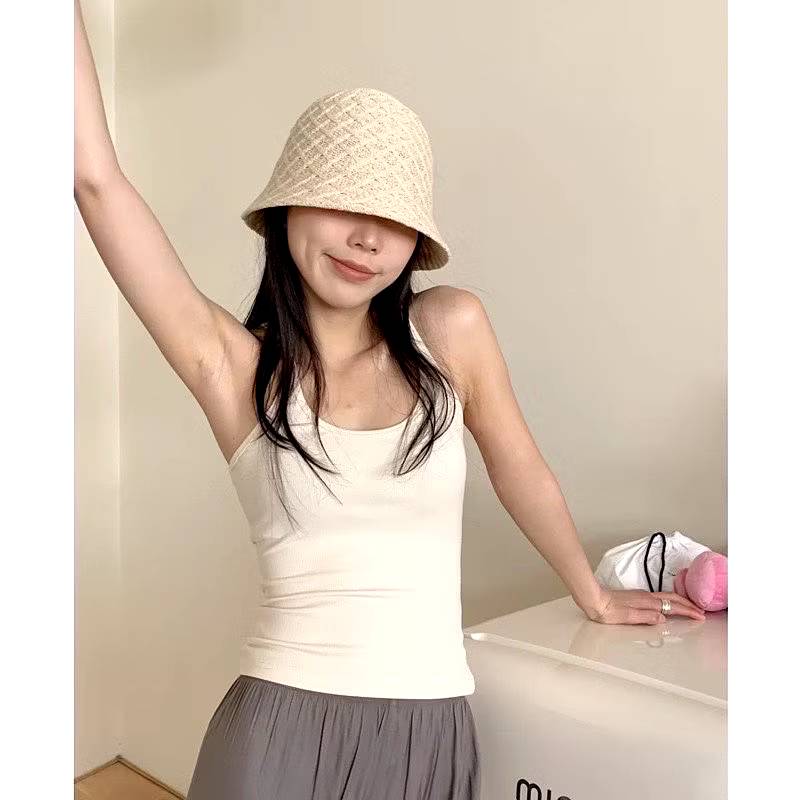 หมวกบักเก็ต ผ้าถัก แฟชั่นสําหรับผู้หญิง สไตล์เกาหลี 🥐