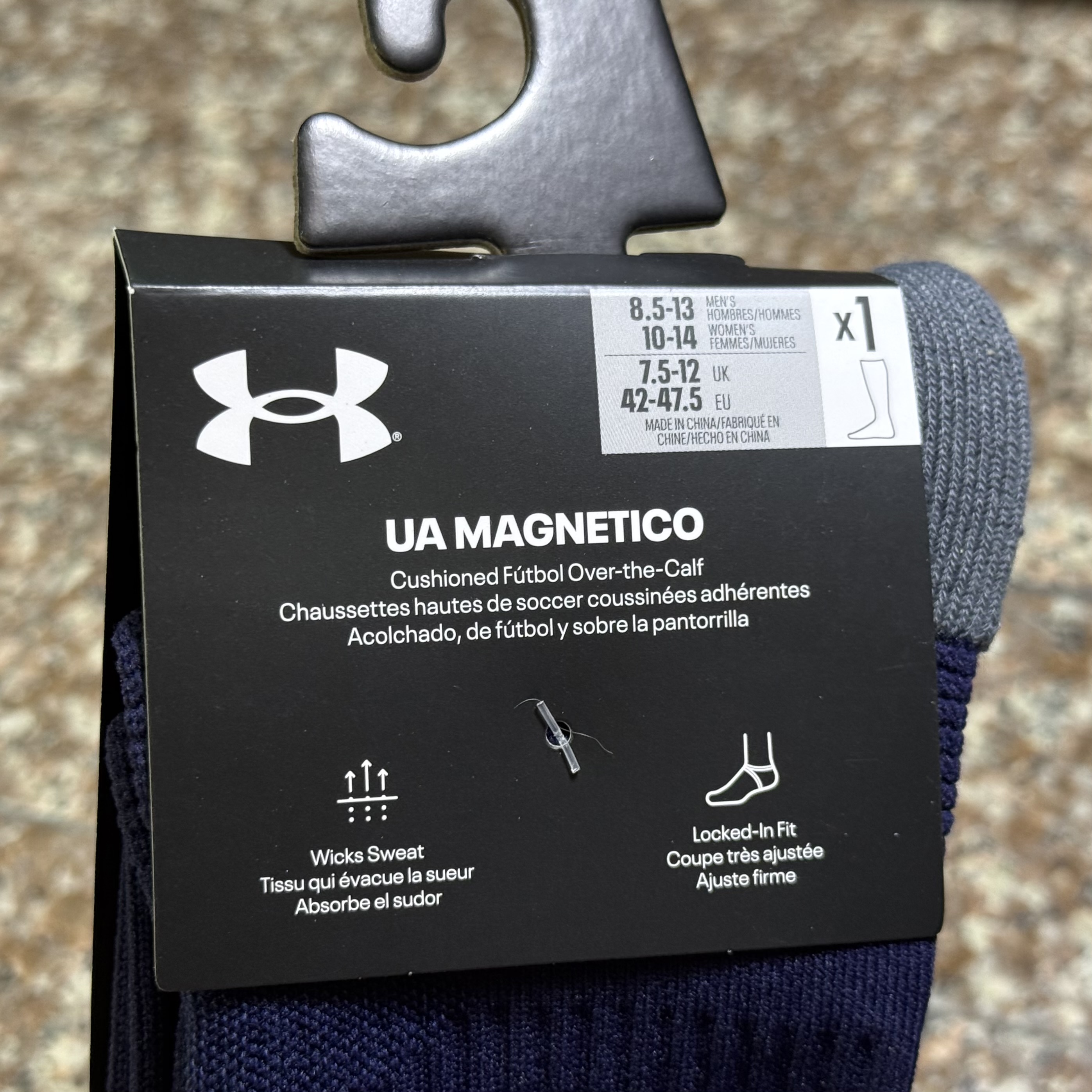 ถุงเท้า Under Armour Magnetico Cushioned Soccer Socks ‘Midnight’ (MD)