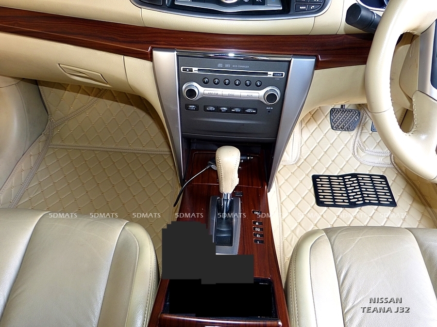 พรมปูพื้นรถยนต์6D NISSAN TEANA J32 (ปี2009-13) พรม6D สีครีม เต็มคัน 3ชิ้น