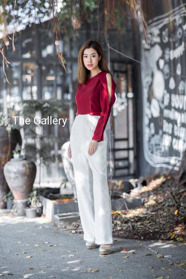 ชุดจั้มสูทขายาวตัดต่อสี