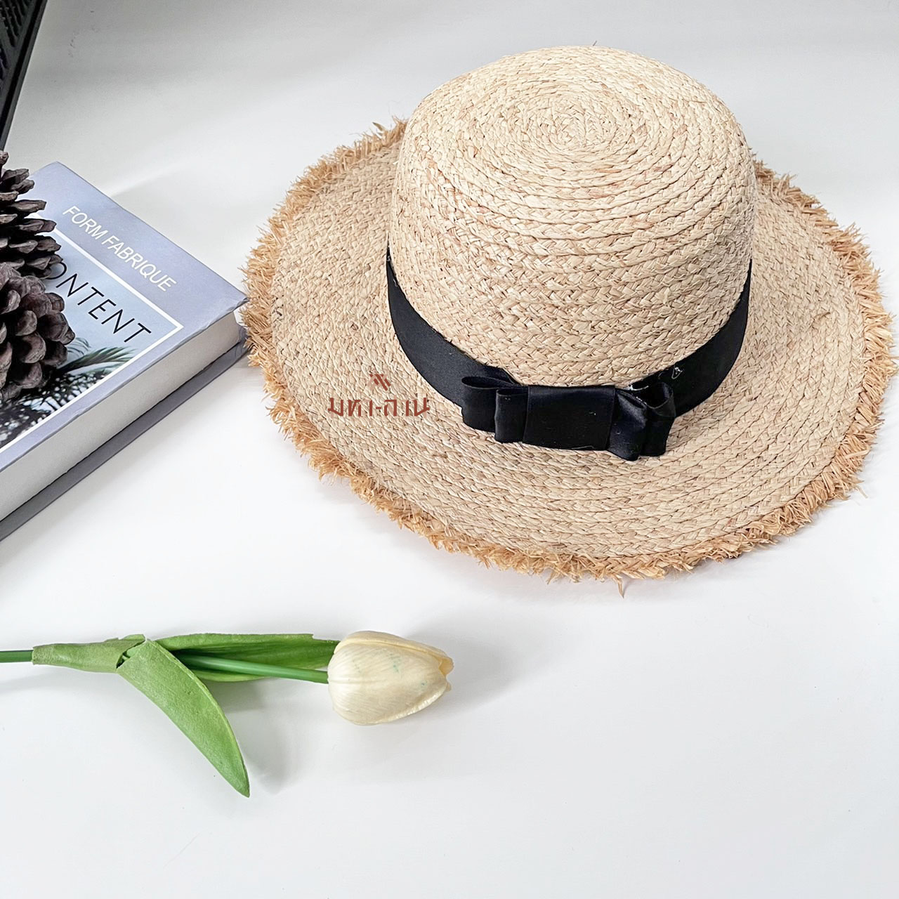 หมวกสาน หมวกวินเทจ หมวกปานามา หมวกไปทะเล หมวกแต่งโบว์ 👒
