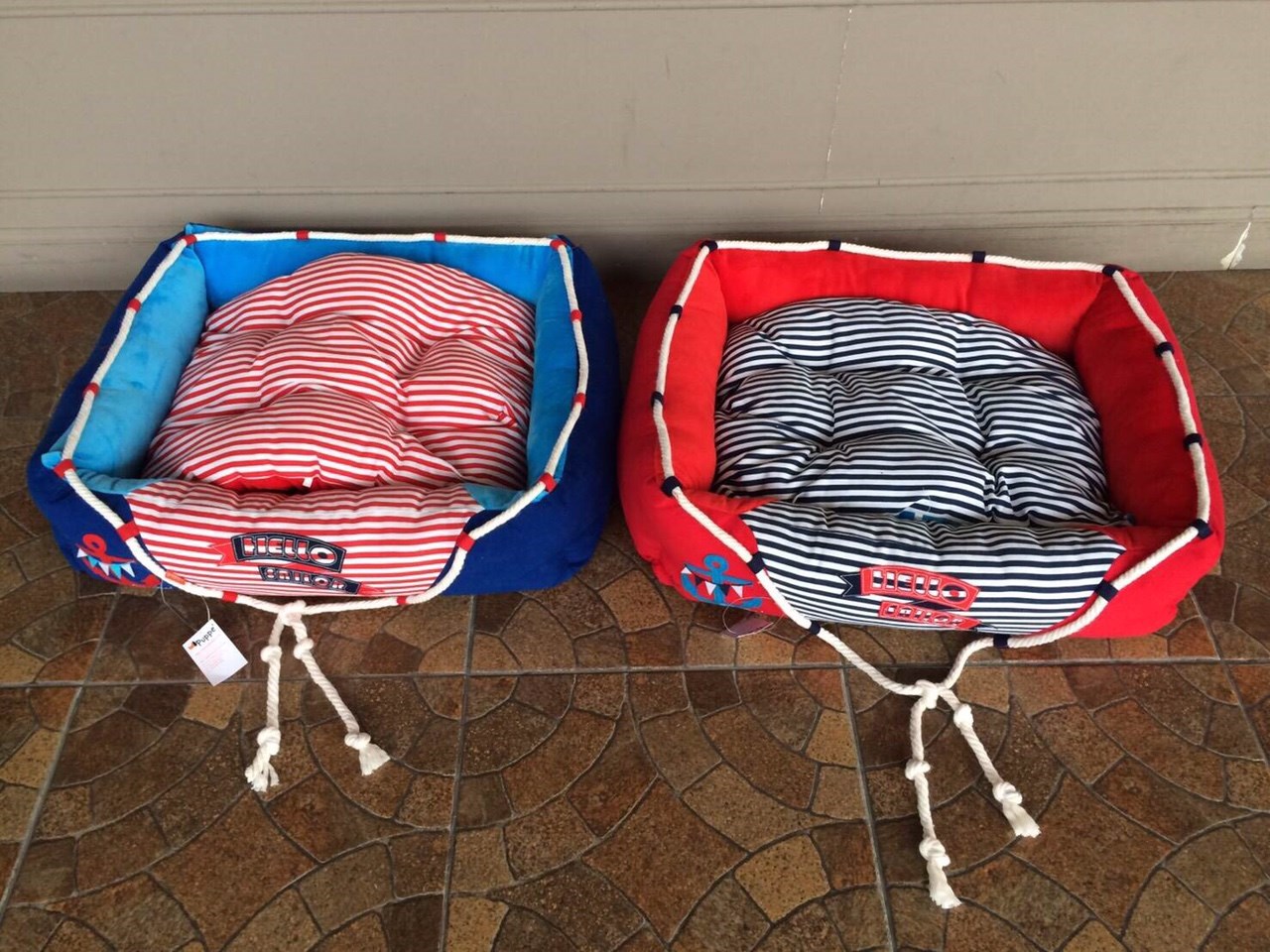 ที่นอนสัตว์เลี้ยง ทรงเหลี่ยม ลายนาวี