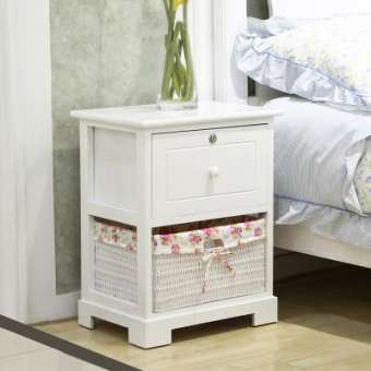 Shabby chic โต๊ะข้างเตียง (รุ่น G152-2W ขนาด 40x30x52 cm) ตู้ลิ้นชัก ตู้หัวเตียง โต๊ะหัวเตียง ตู้ข้างเตียง ตู้เก็บของ ตู้วินเทจ drawer dresser nightstand bedside table night table
