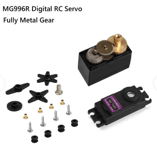 เซอร์โวมอเตอร์ รุ่น MG996R หมุนมาตรฐาน 0-180 องศา เฟืองโลหะ (Servo Motor MG996R Metal Gear High Torque)