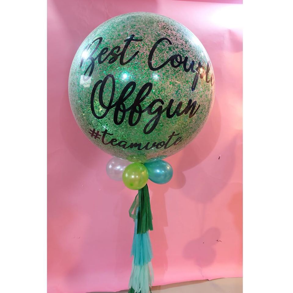 ลูกโป่งธีมสีเขียว ขนาด36นิ้ว สวยมากเลยค้า เด่นมากมาย / 36 Green Glitter Helium Balloon