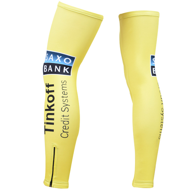 ปลอกขาทีม Tinkoff SAXO 2014 สีเหลือง