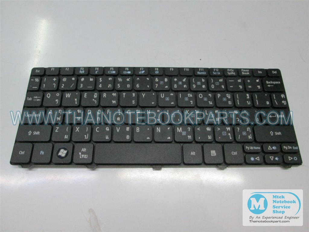MT05479 คีย์บอร์ดโน๊ตบุ๊ค Acer Aspire One D255, D260 - NSK-AS403, 9Z.N3K82.403, PK130D34A06 Keyboard Notebook (สีดำ,สินค้ามือสอง, แป้นพิมพ์ English-Thai) 2