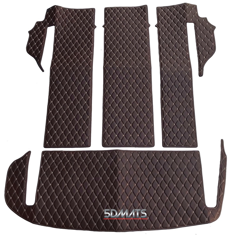 พรมปูพื้นรถยนต์ 6D VIPHyundai H1 11ที่นั่ง (2008-2011) หนังสีน้ำตาลเข้ม . เต็มคัน