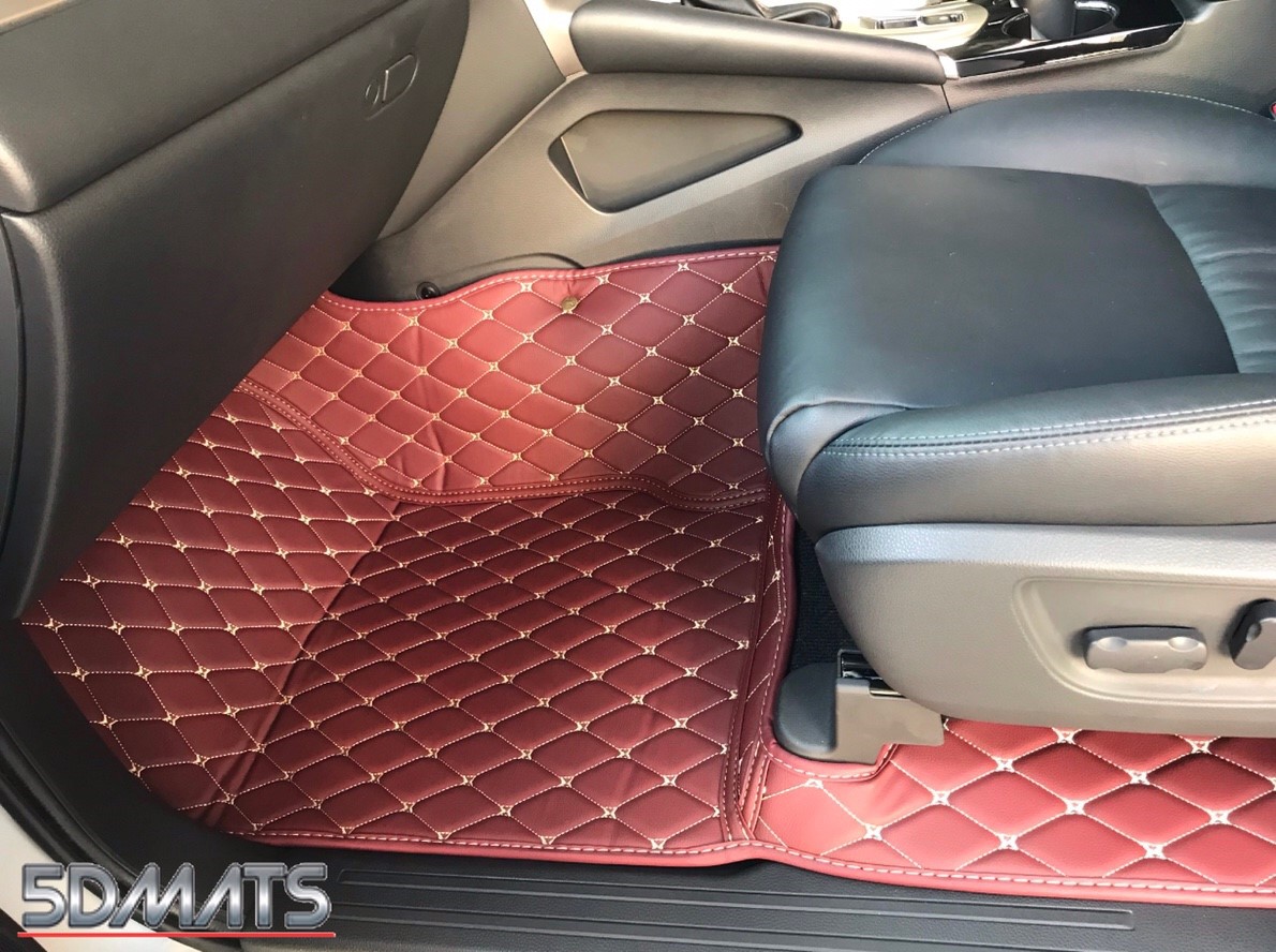 พรมปูพื้นรถยนต์6D NEW PAJERO SPORT 2016-20 รุ่นVIP. PREMIUM สีไวน์แดง หนาพิเศษ เต็มคัน