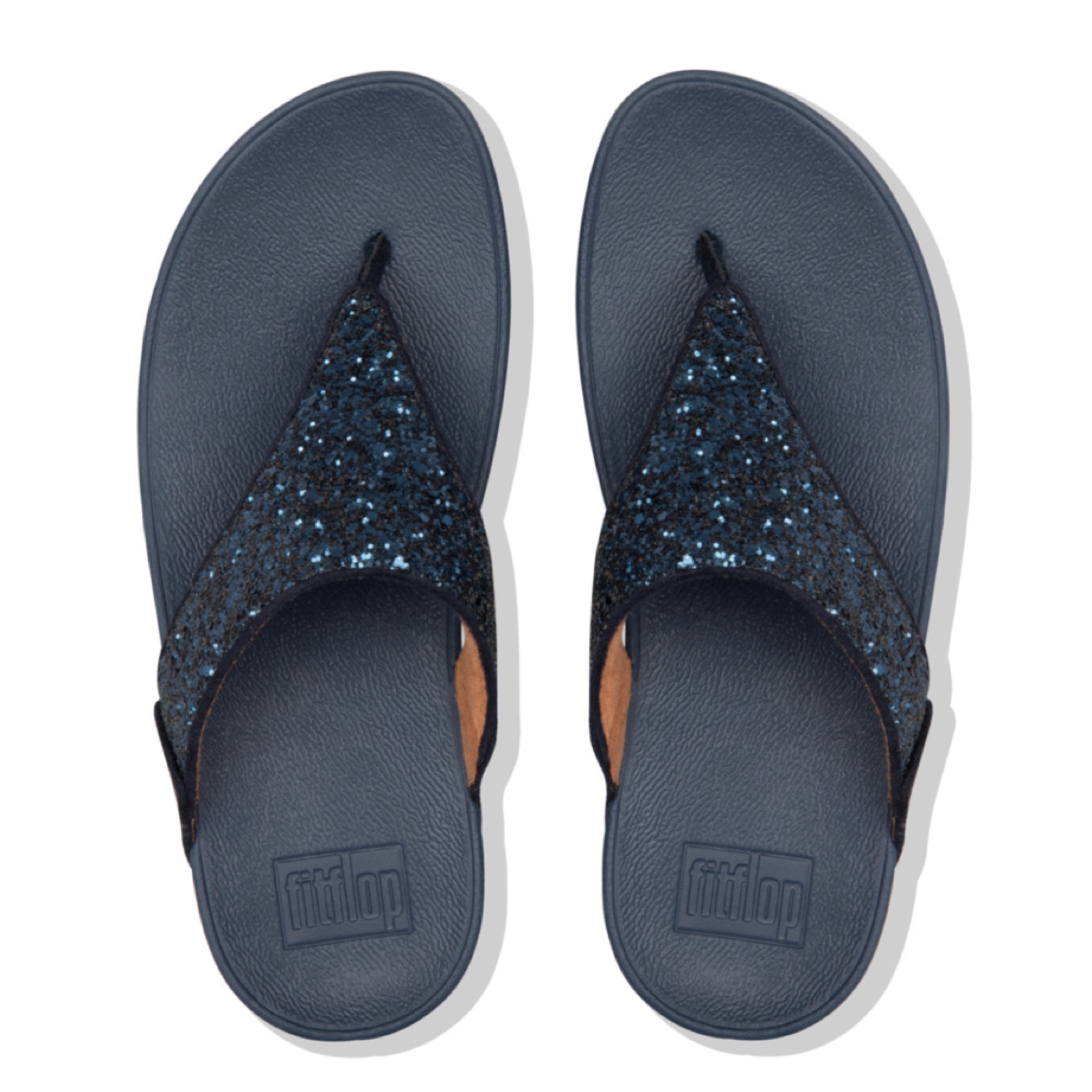 รองเท้า FitFlop Lulu Glitter T-Bar Women Sandals ‘MIDNIGHT’ (W6US)