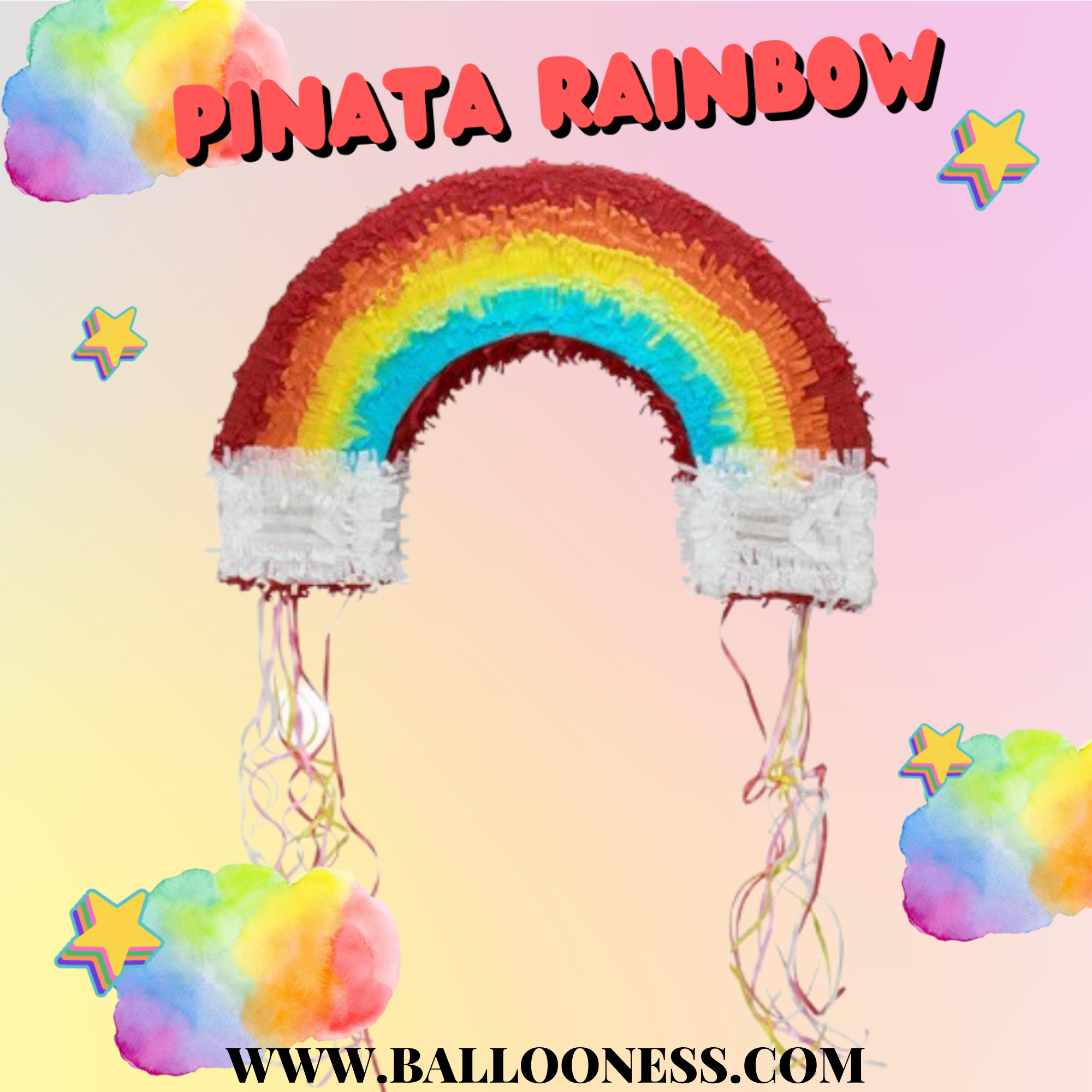 พินาต้า สายรุ้ง / Pinata Rainbow พร้อมไม้ตี (ไม่มีขนม)