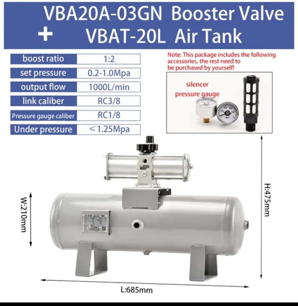 Air booster 10bar+Tank 20 L