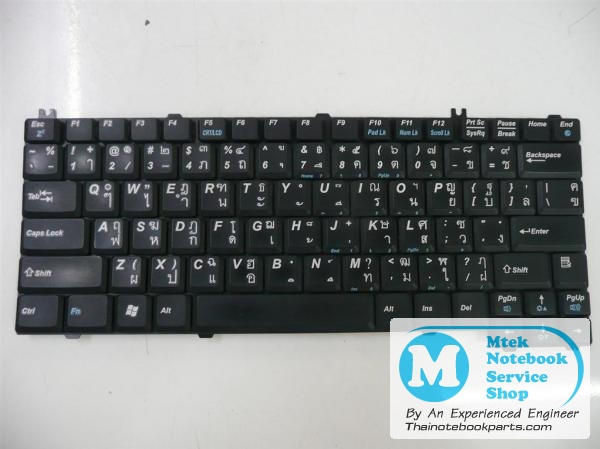 MT00938 คีย์บอร์ดโน๊ตบุ๊ค Acer Travelmate 290 4050 - K021102I1 PK13CL51130 Notebook Keyboard (สีดำ มือสอง แป้นพิมพ์ English-Thai) 2