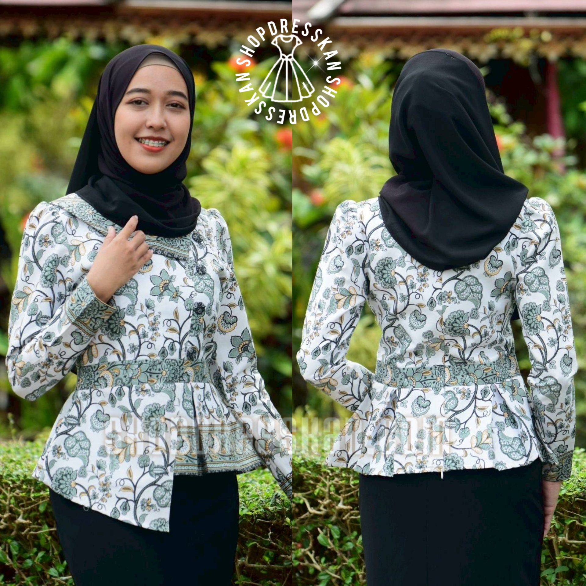 👚พร้อมส่ง : [ S,M,L,XL,2XL,3XL] :: เสื้อผ้าปาเต๊ะ(เนื้อคอตตอน) อัดกาว แขนยาวมีซิป คอปกป้ายข้าง แต่งกระดุม4เม็ด แต่งชายระบาย จะใส่แมทซ์กับกางเกงหรือกระโปรง สไตล์ไหนก็ดูดีลงตัว ใส่ทำงาน ใส่ออกงาน สวมใส่ได้ทุกโอกาส