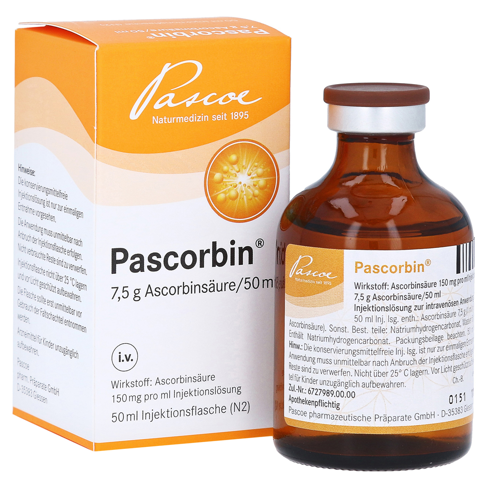 Pascorbin 7.5g vitamin C infusion bottle 50 ml