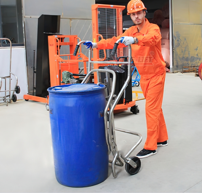 รถเข็นถังเหล็กน้ำมัน ถังพลาสติก DE500