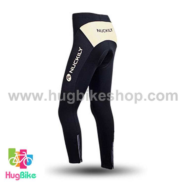 กางเกงจักรยานขายาว NUCKILY สีเหลืองดำ