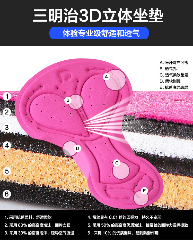 กางเกงจักรยานผู้หญิงขายาว CheJi 15 (05) สีน้ำเงินลาย Rose Kiss