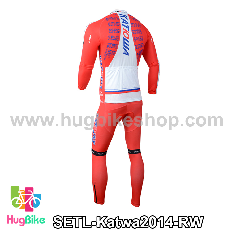 ชุดจักรยานแขนยาวทีม Katwa 14 (01) สีแดงขาว