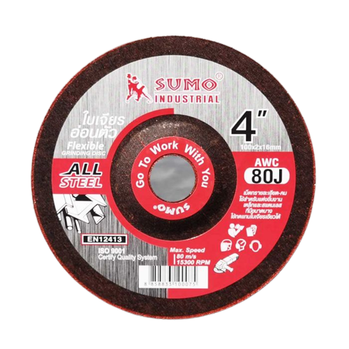 ใบเจียรเหล็ก 4" หนา 2 มิล สีแดง รุ่น AWC80J SUMO