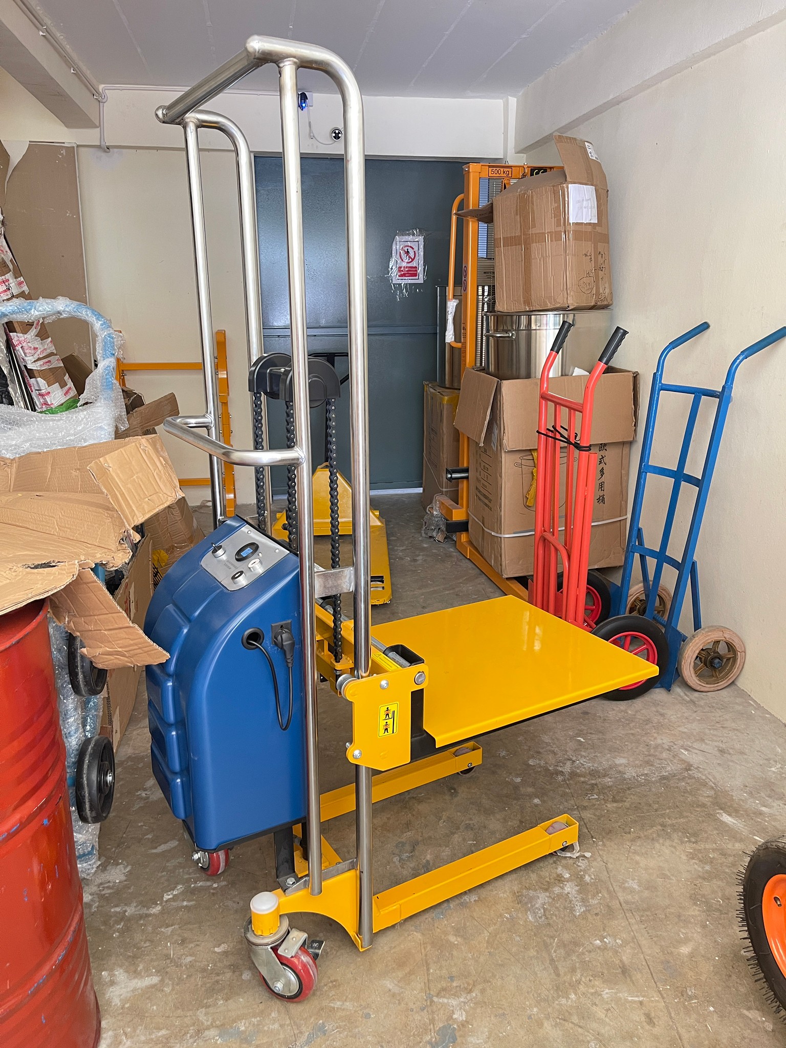 hand stacker รถเข็นยกของ มีทั้งแบบไฟฟ้าและแบบธรรมดา 400kg. รถยกของ 16728/16729